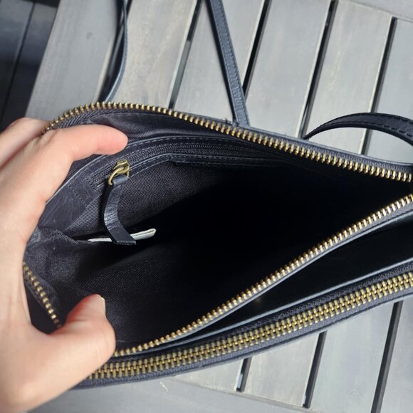 Lucky Brand Black Leather Studded Crossbody Bag with Adjustable Removable Strap - Picture 8 of 15